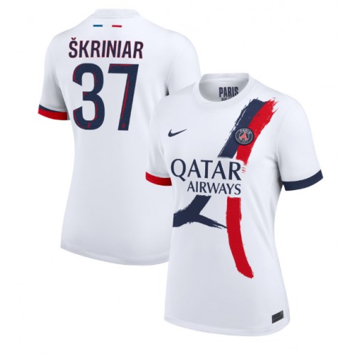 Fotballdrakt Dame Paris Saint-Germain Milan Skriniar #37 Bortedrakt 2024-25 Kortermet